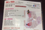 Spa & Nails of America Menu